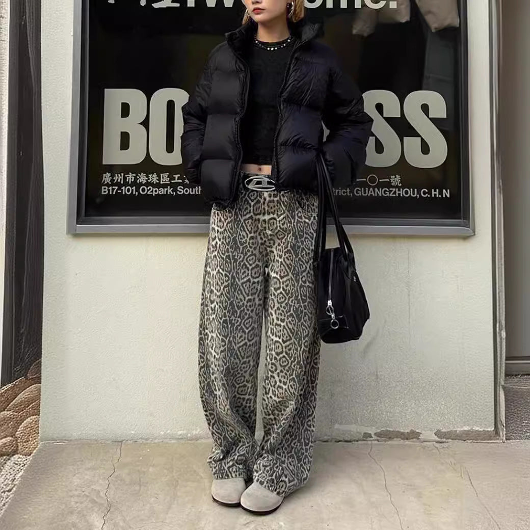 Retro Leopard Print Trousers