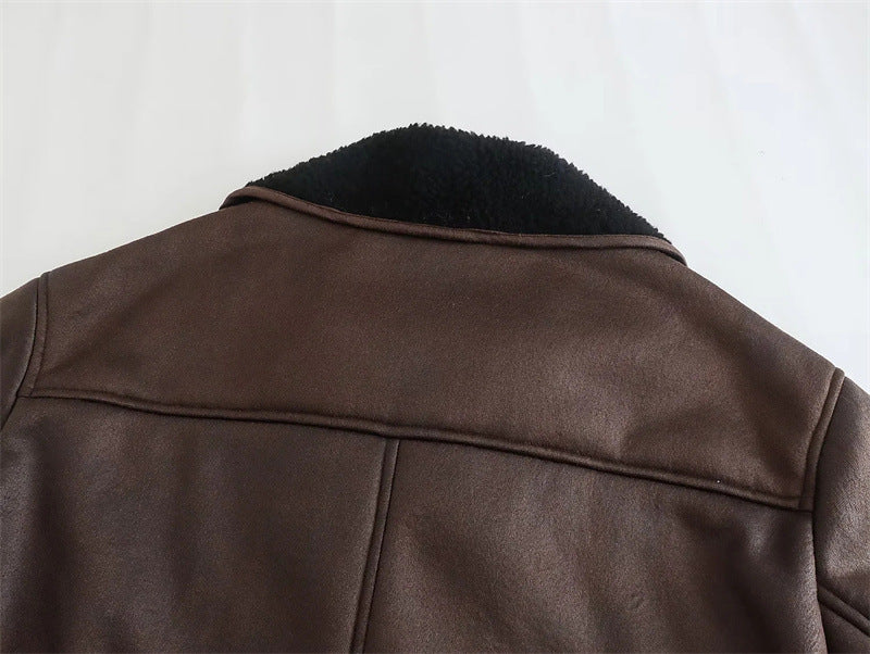 Faux Leather Oversized Jacket