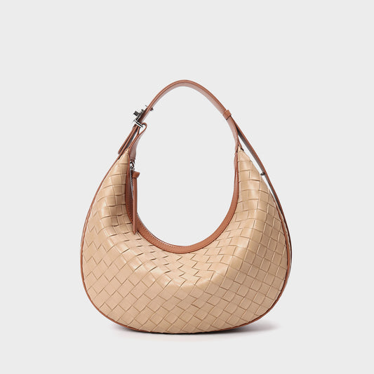 Aria Woven Leather Medium Shoulder Bag